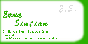 emma simtion business card
